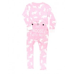 Lazyone - Pyjama une pièce Pink classic moose bébé et nourrisson