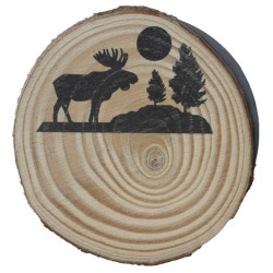 Magnet rondelle de bois caribou