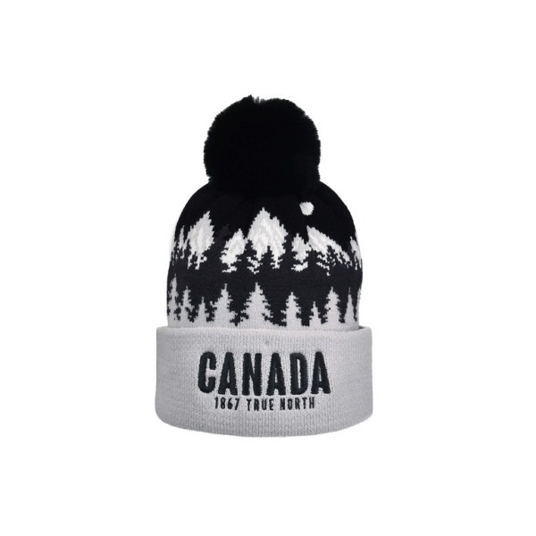 Bonnet scène montagnes et sapins